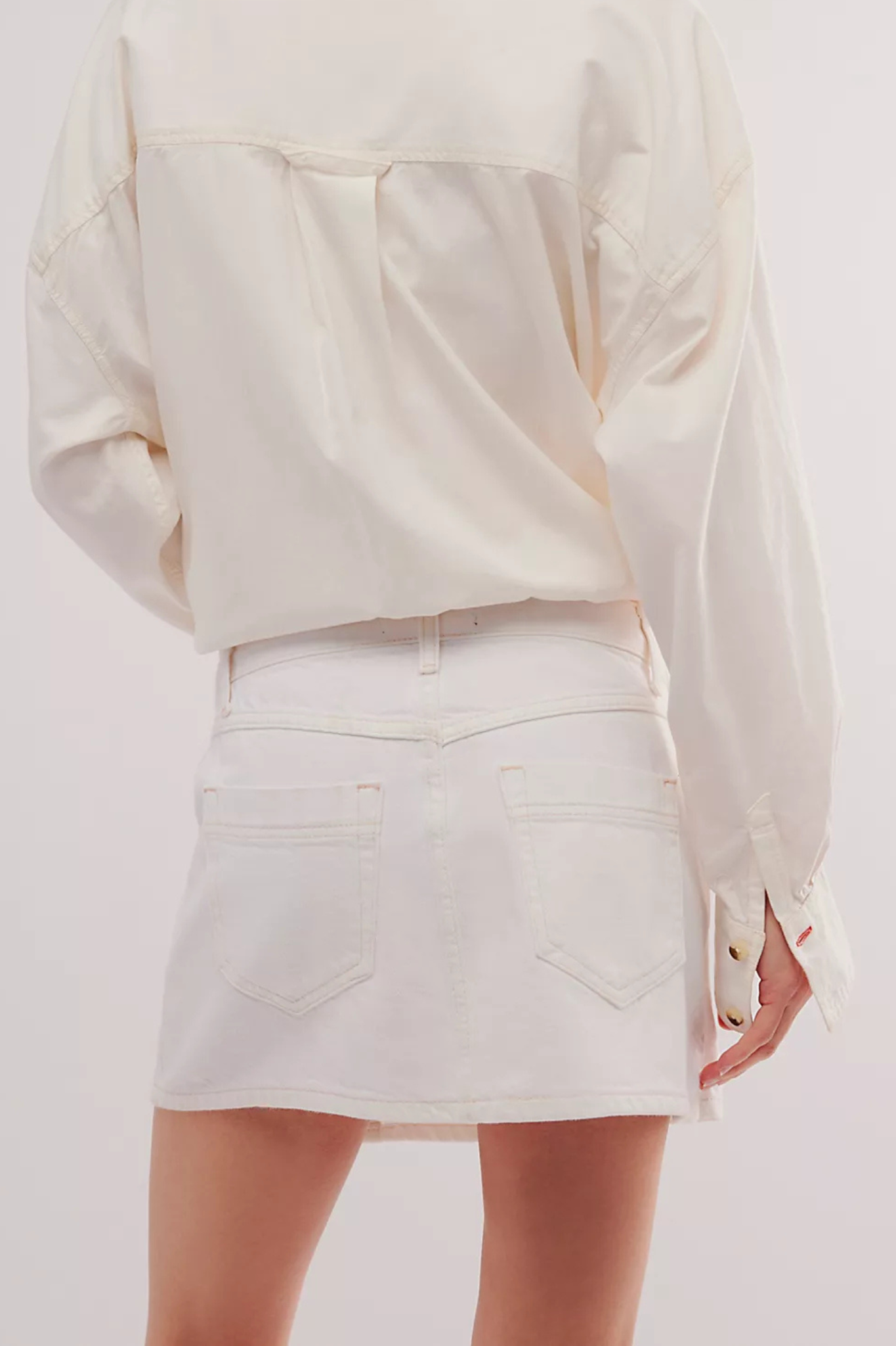 Free People: Wynne Denim Skirt in Bright White