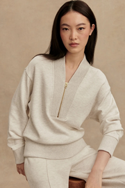 Varley: Sally Half Zip Sweat in Ivory