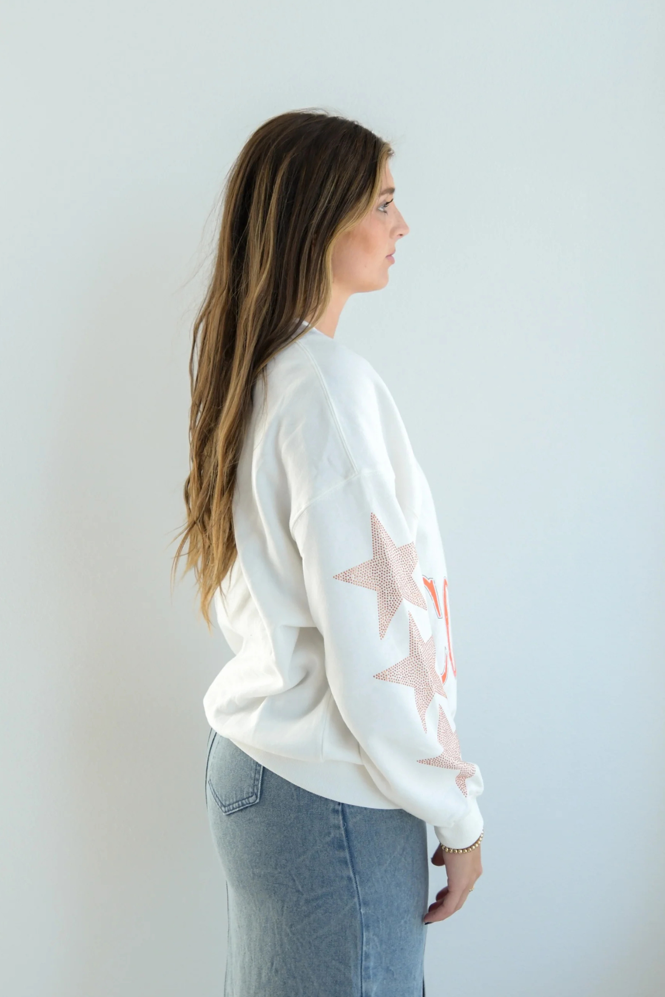 OK State Wynn Star Crewneck in White