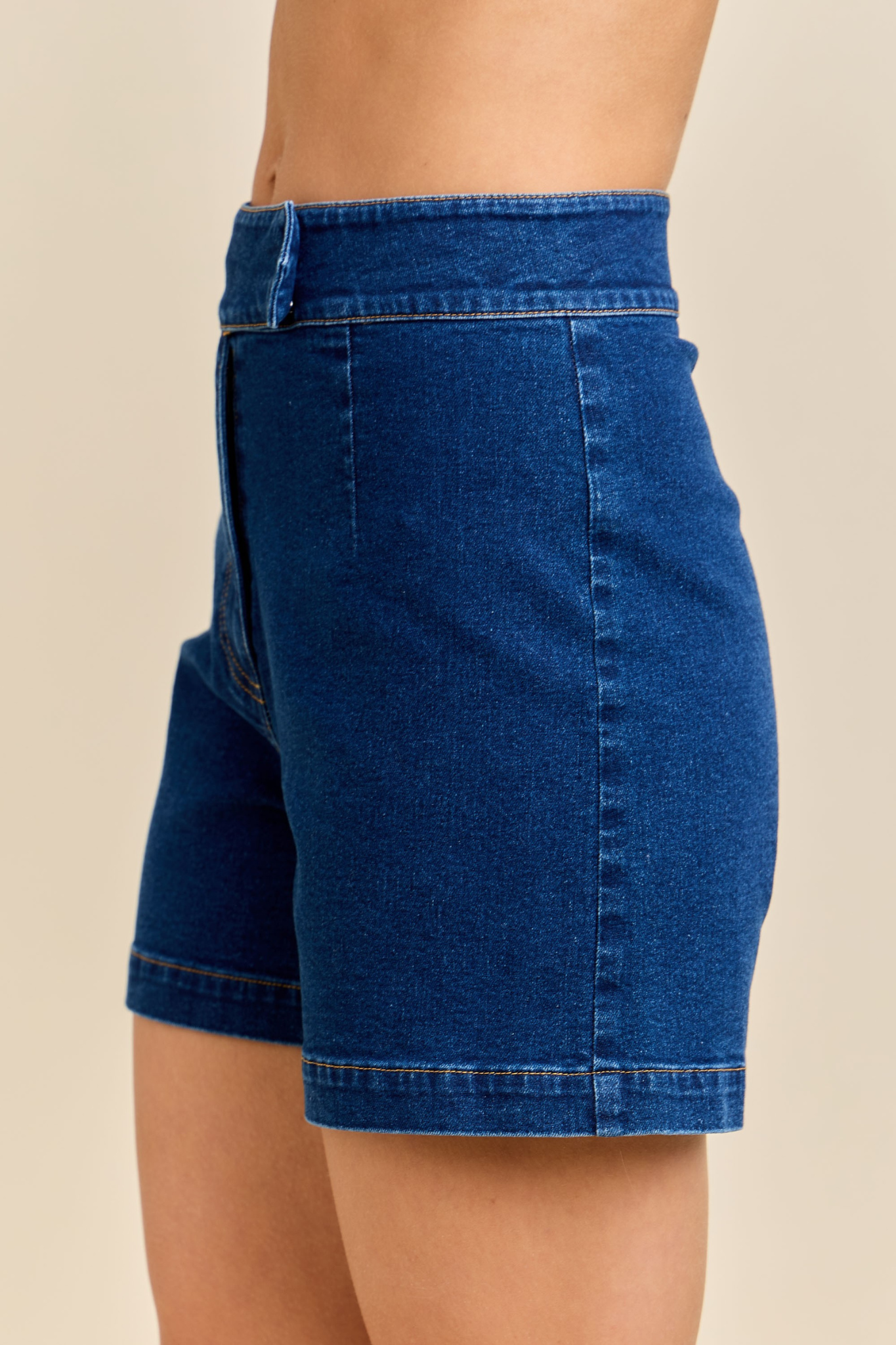 Main Strip: High Waisted Denim Shorts