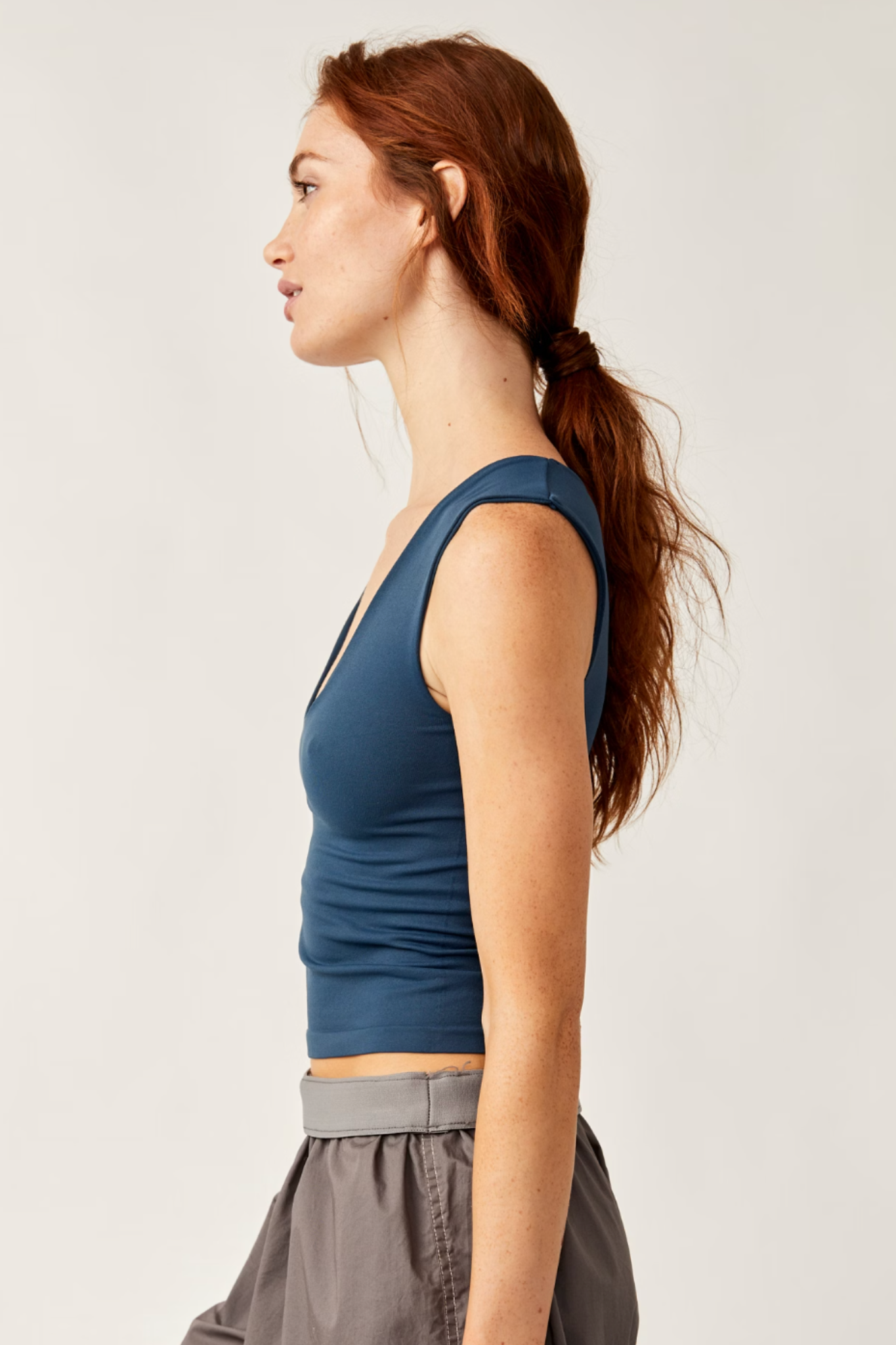 Free People: Clean Lines Muscle Cami in Navy