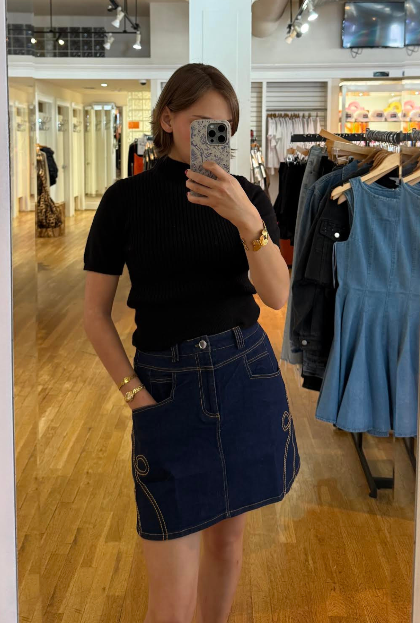 She+Sky Dark Denim Skirt
