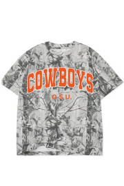 LivyLu: OSU Cowboys Filled Gault Tee in Black/White Camo