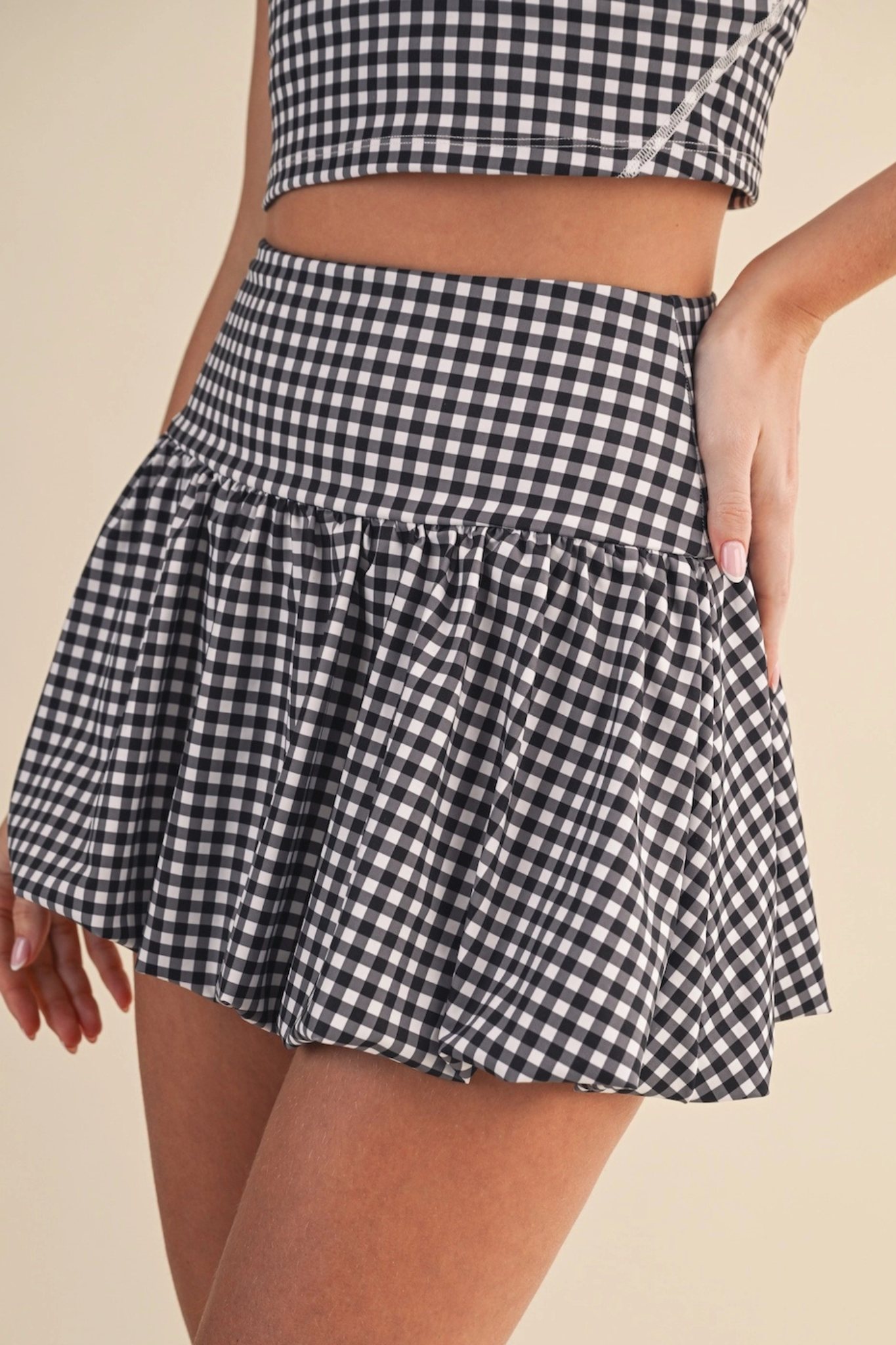 Bubble Skirt in Black Gingham