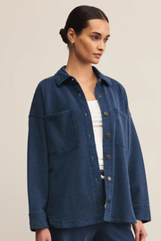 Z Supply: All Day Knit Denim Jacket in Indigo