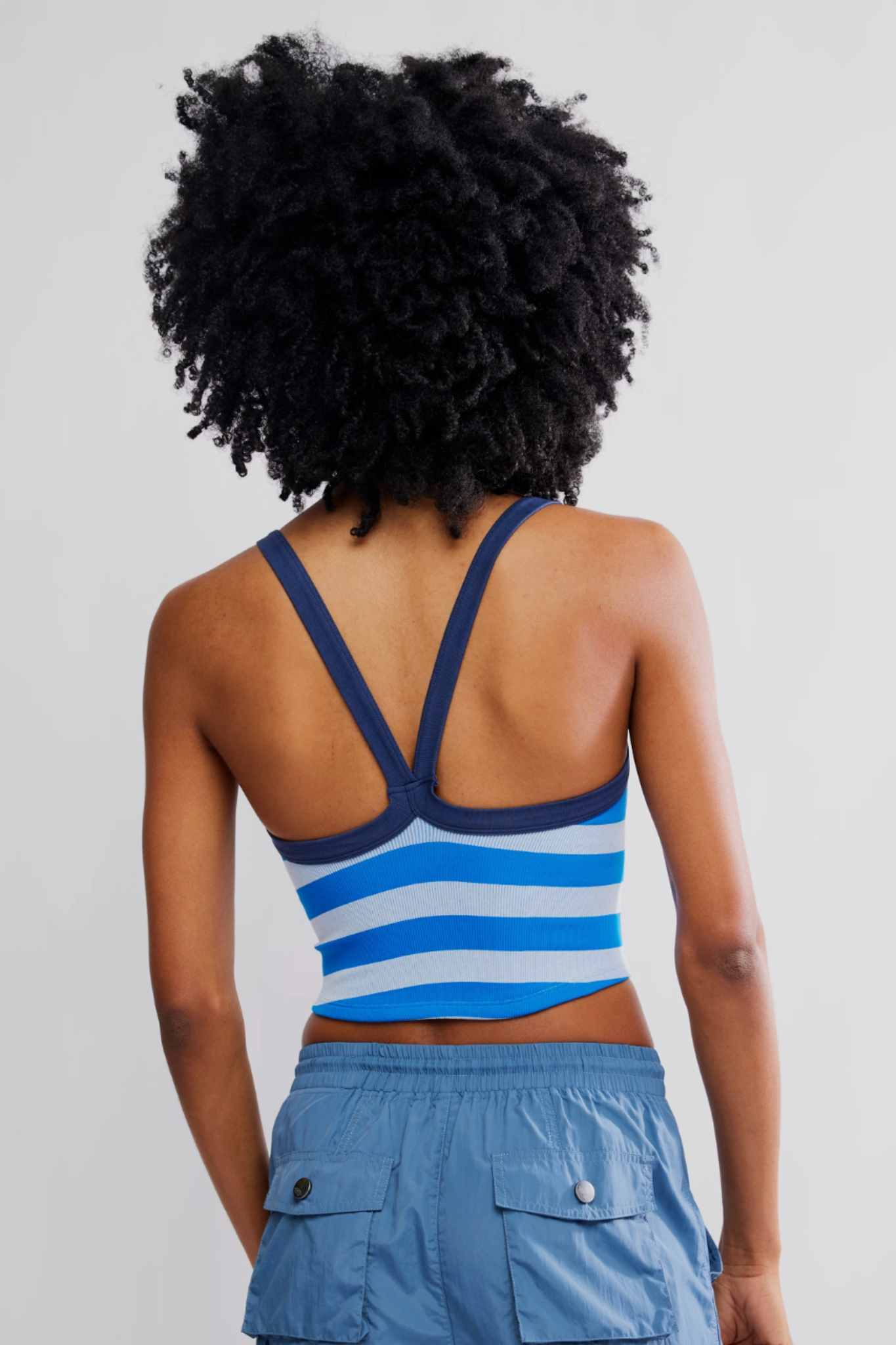 Free People Movement: All Clear Striped Cami in Light Cobalt Combo