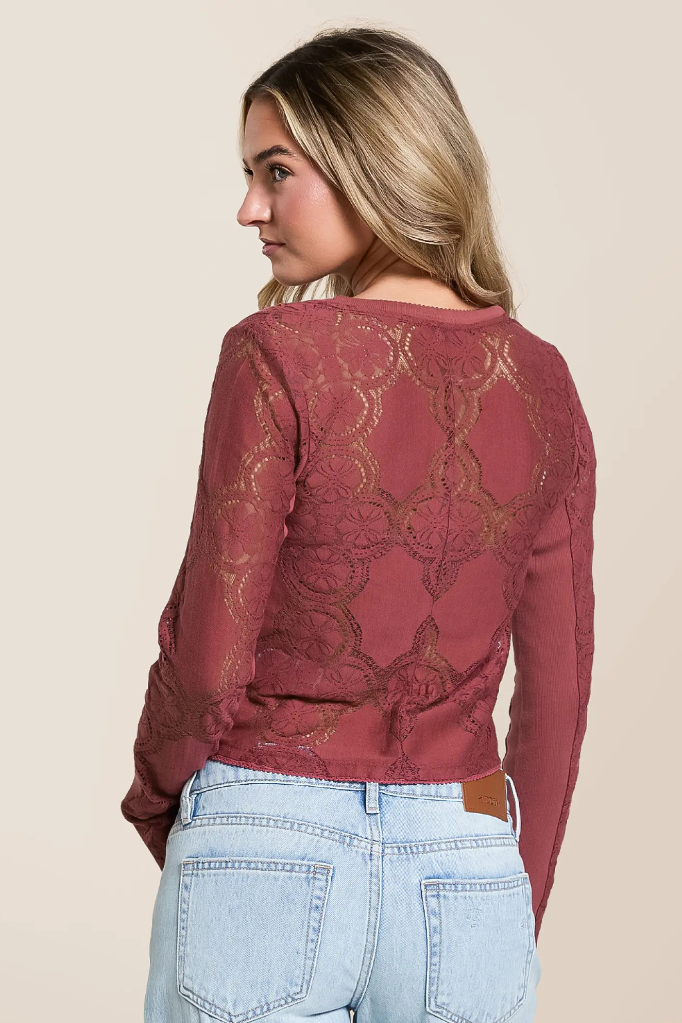 Free People: Jae Knit Long Sleeve Top in Crushed Berry