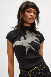 Free People: Birds In Flight Tee in Black