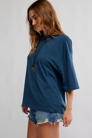 Free People: WTF Perfect Oversized Tee in Varsity Navy