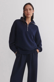 Varley: Hawley Half Zip Top in Navy