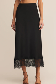 Z Supply: Cinder Lace Midi Skirt in Black