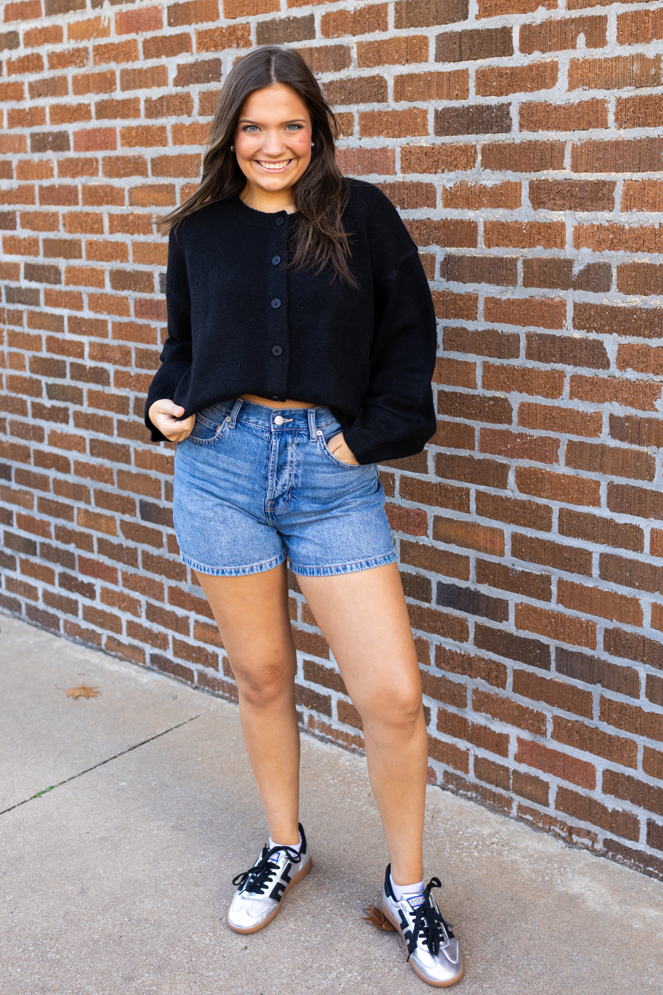 Kimberly C: Knit Button Up Cardigan in Black