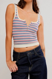 Free People: Striped Simply Soft Cami in Peri Combo