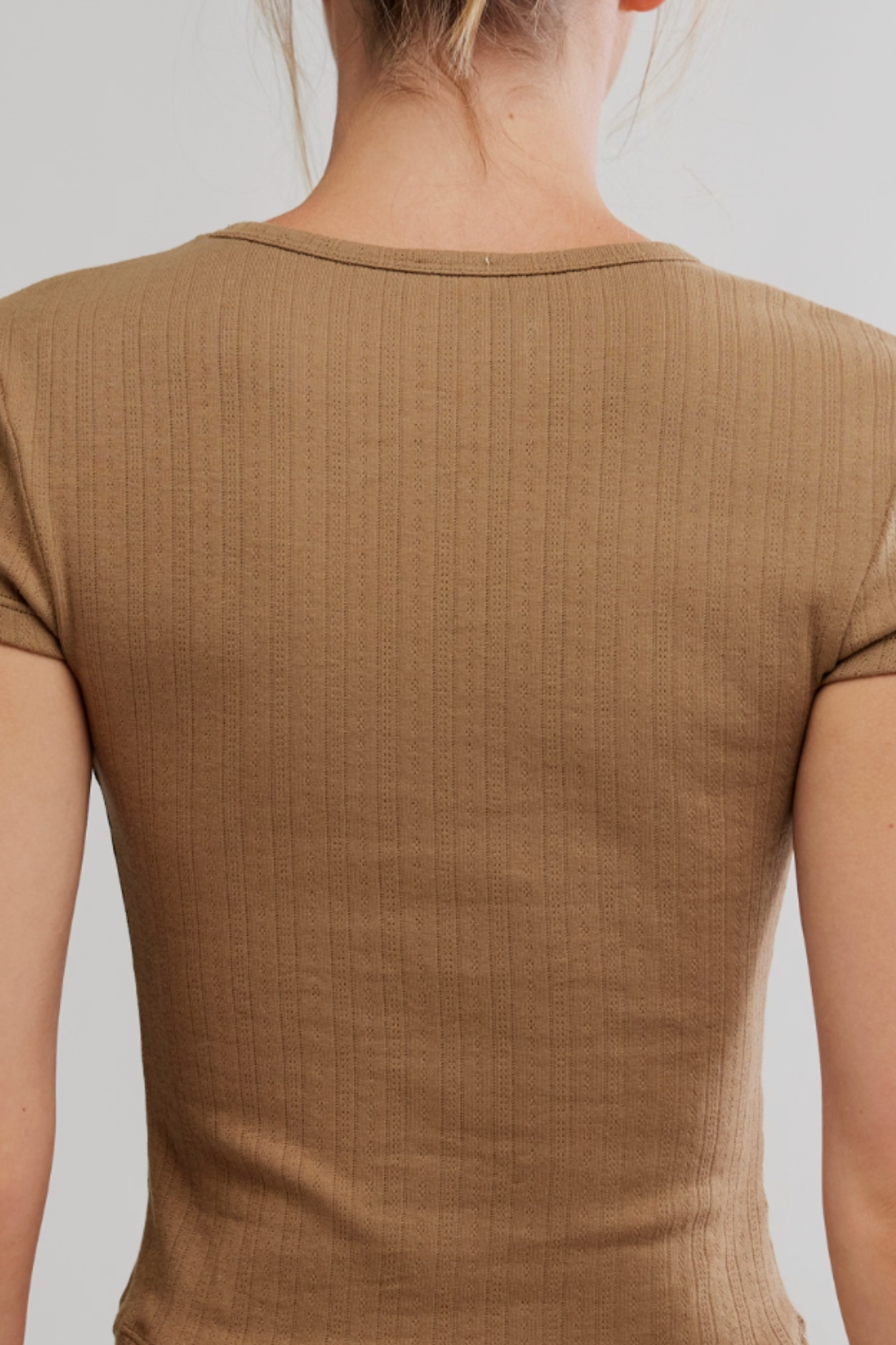 Free People: Wait A Minute Baby Tee in Antique Bronze