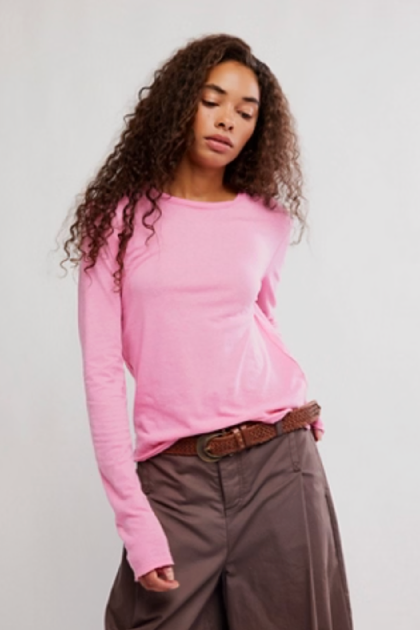 Free People: Nova Tee in Pink Carnation