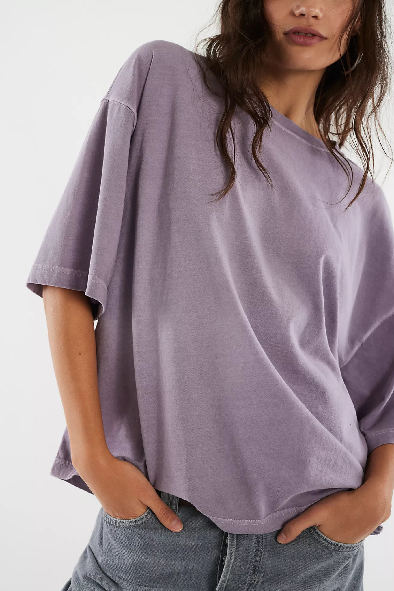 Free People: WTF Perfect Oversized Tee in Plum Ash
