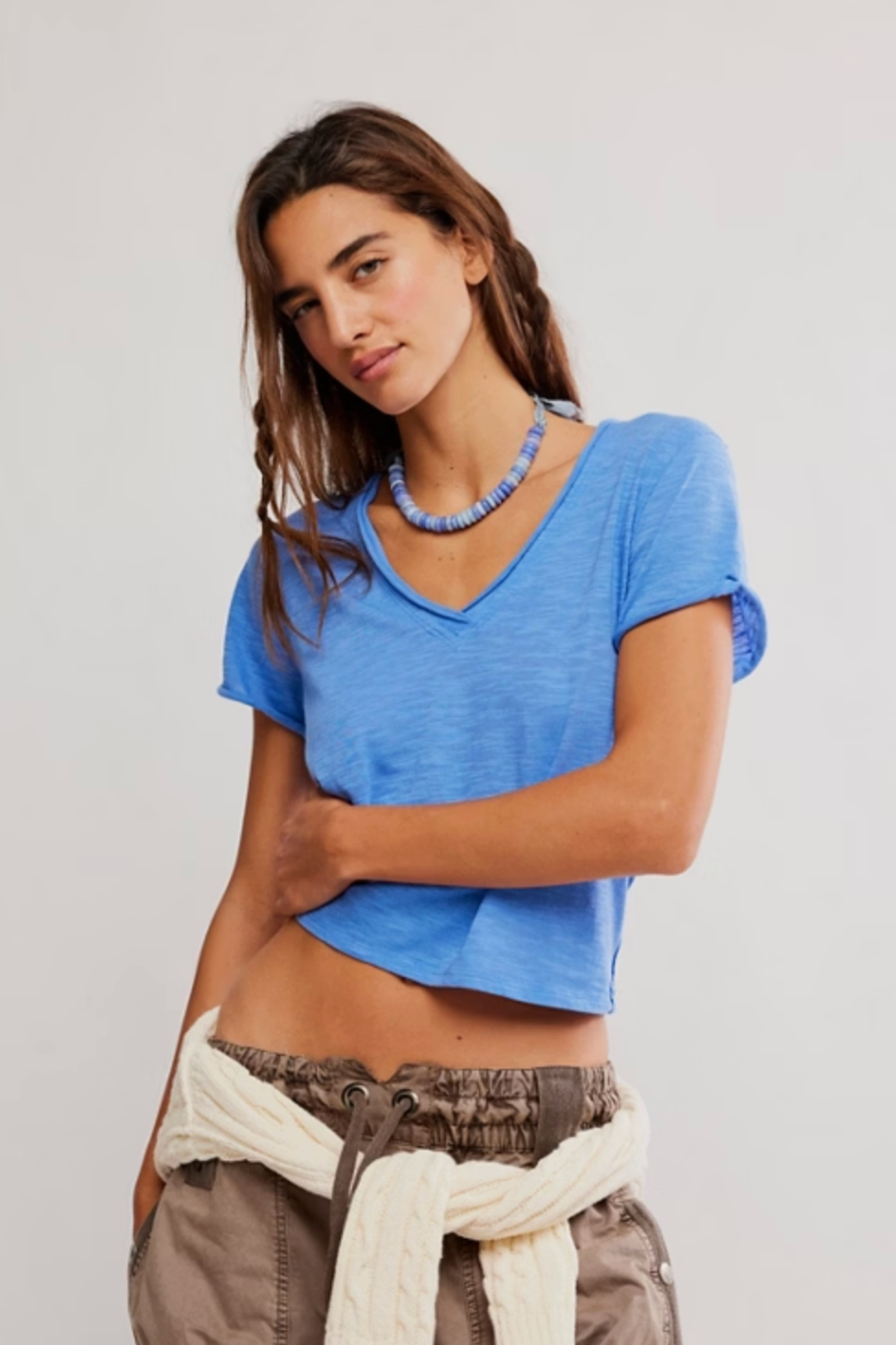 Free People: Atlas Denim Mini Dress in Blue Fade