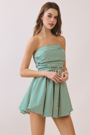 TCEC: Striped Elasticized Smocked Bodice Dress
