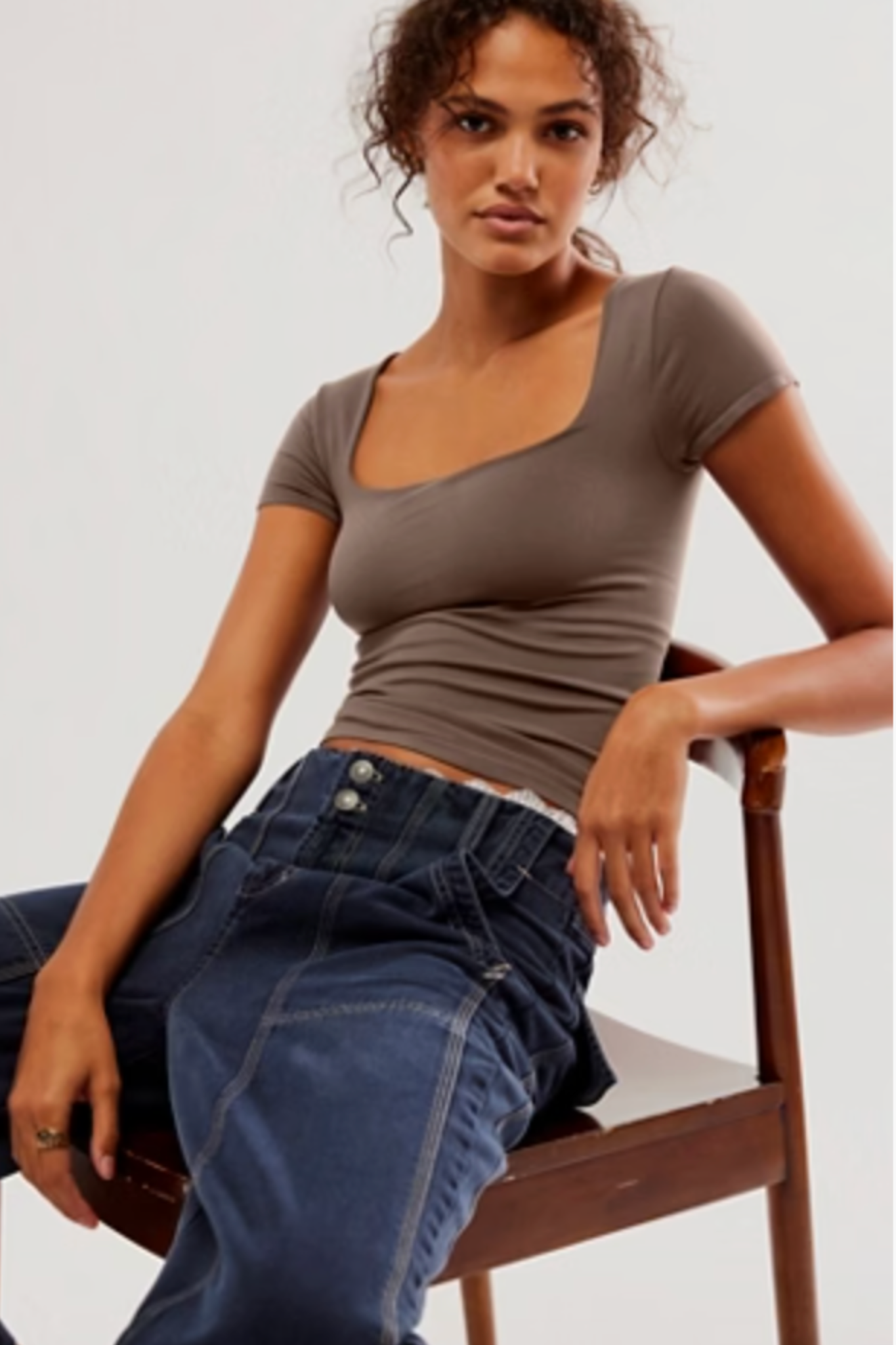 Free People: Sunfade Clean Lines Baby Tee