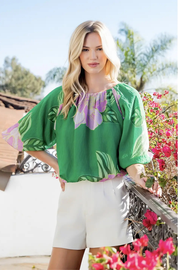 THML: Floral Print Bubble Top