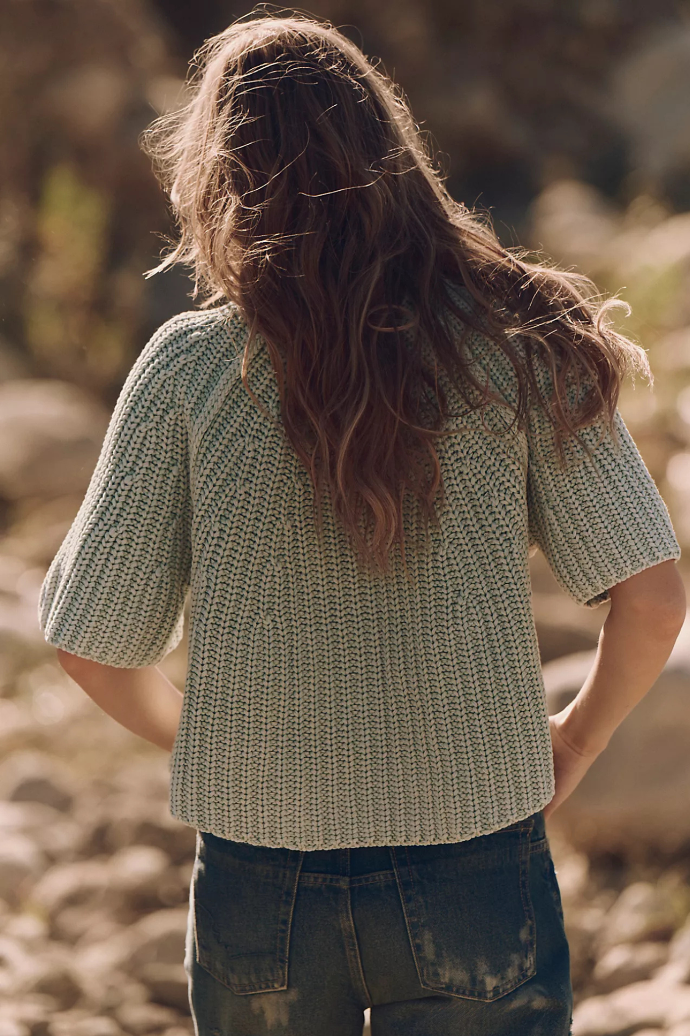 Free People: Amy Sweater Tee in Cameo Green