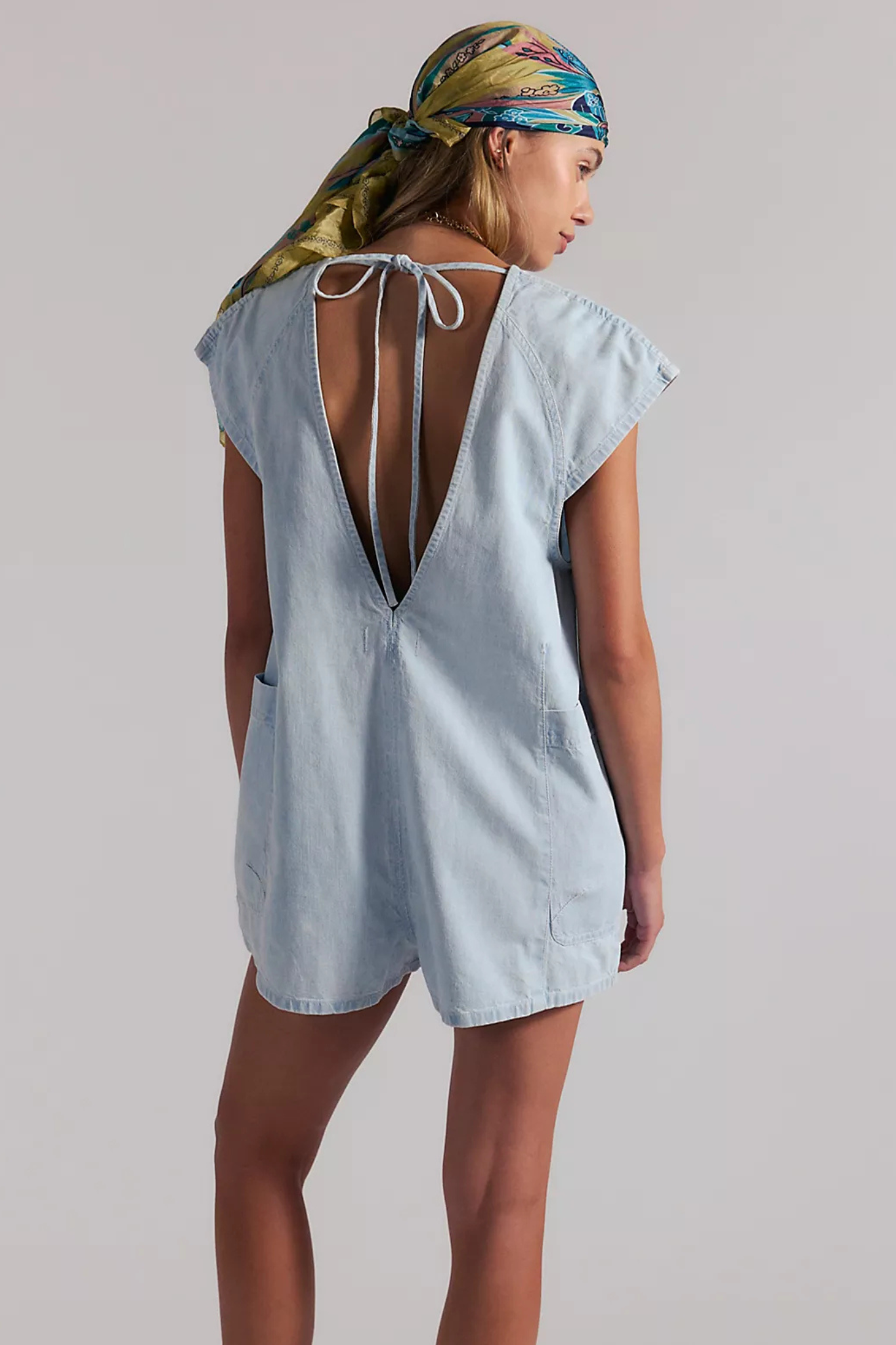 Free People: Free Fall Denim Romper in Water