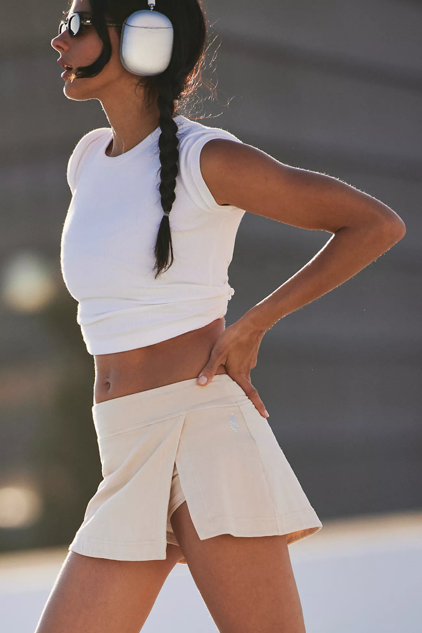 Free People Movement: Hot Shot Mini Skort in Cappuccino