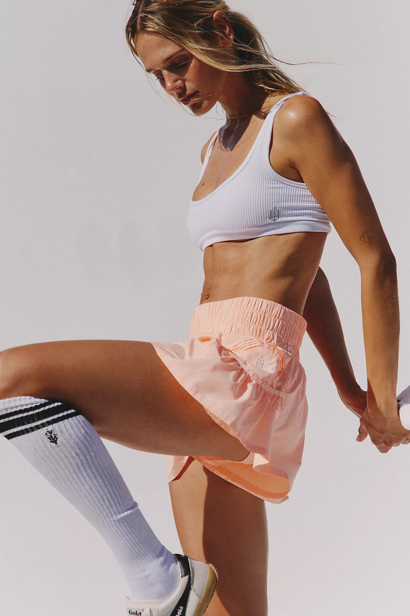 Free People Movement: Get Your Flirt On Short in Pastel Peach