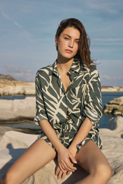 Z Supply: Alfie Tova Palm Button Up in Tea Leaf