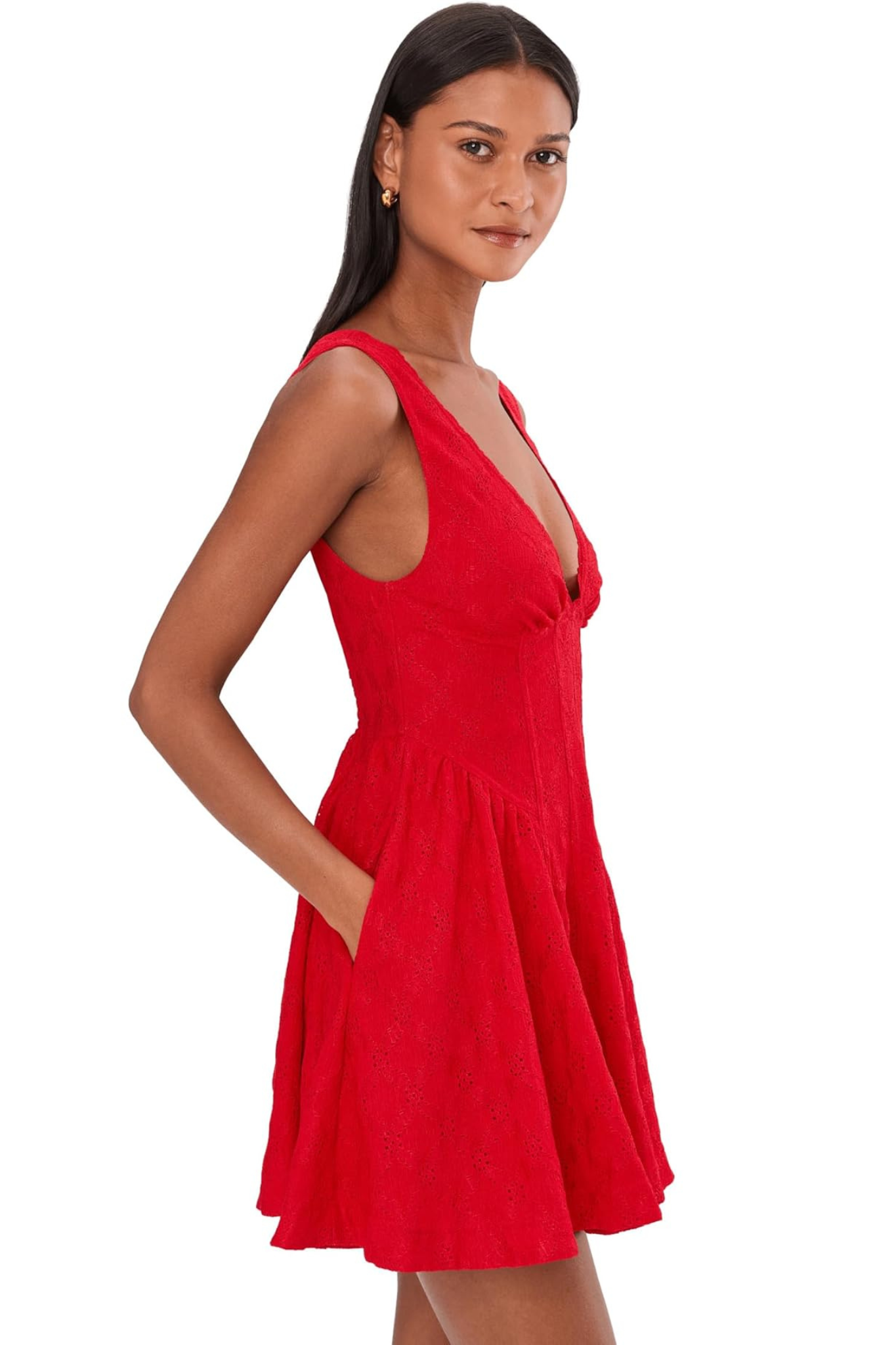 Free People: Can't Help It Mini Dress in High Risk Pepper