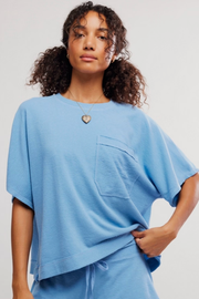 Free People: Staycation Sleep Tee in Blissful Blue