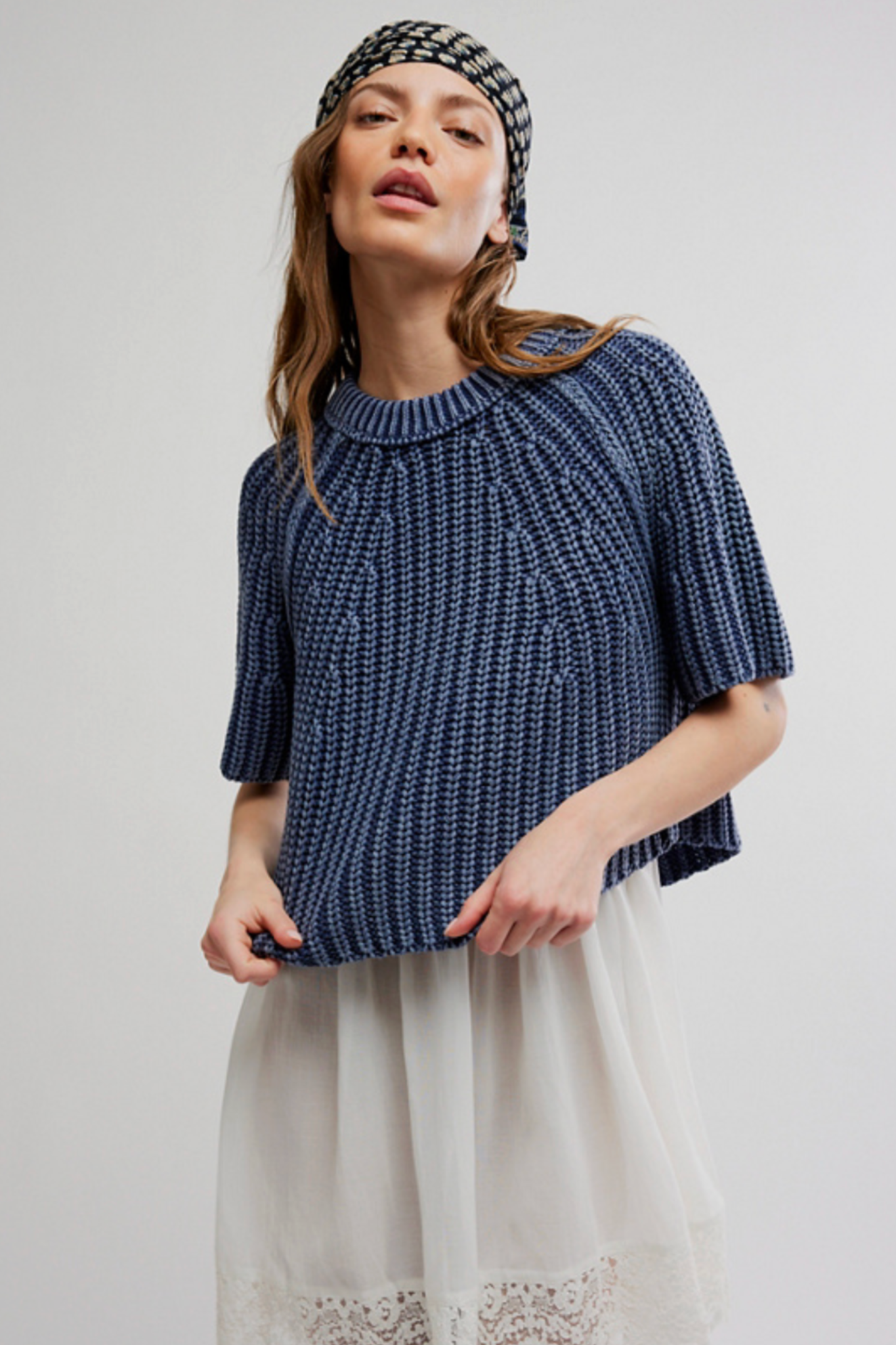 Free People: Amy Sweater Tee in Navy Academy