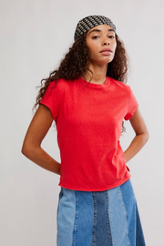 Free People: Nova Tee in High Risk Red