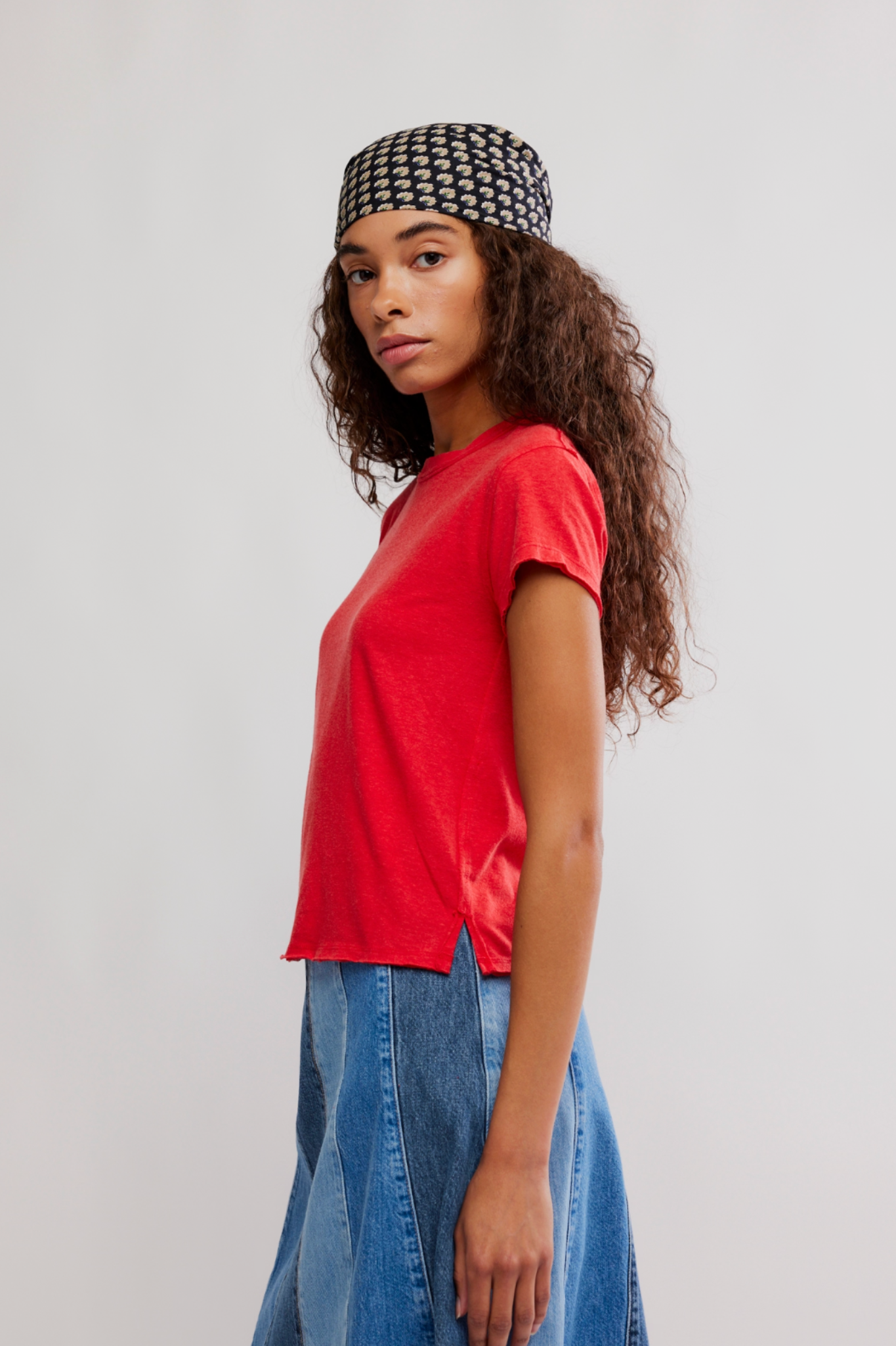 Free People: Nova Tee in High Risk Red