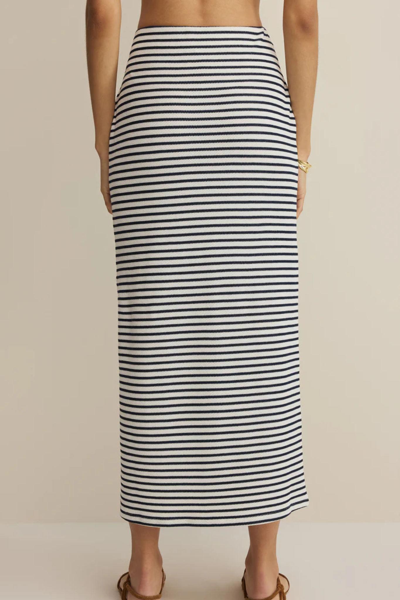 Z Supply: Ainslie Stripe Midi Skirt in Eclipse