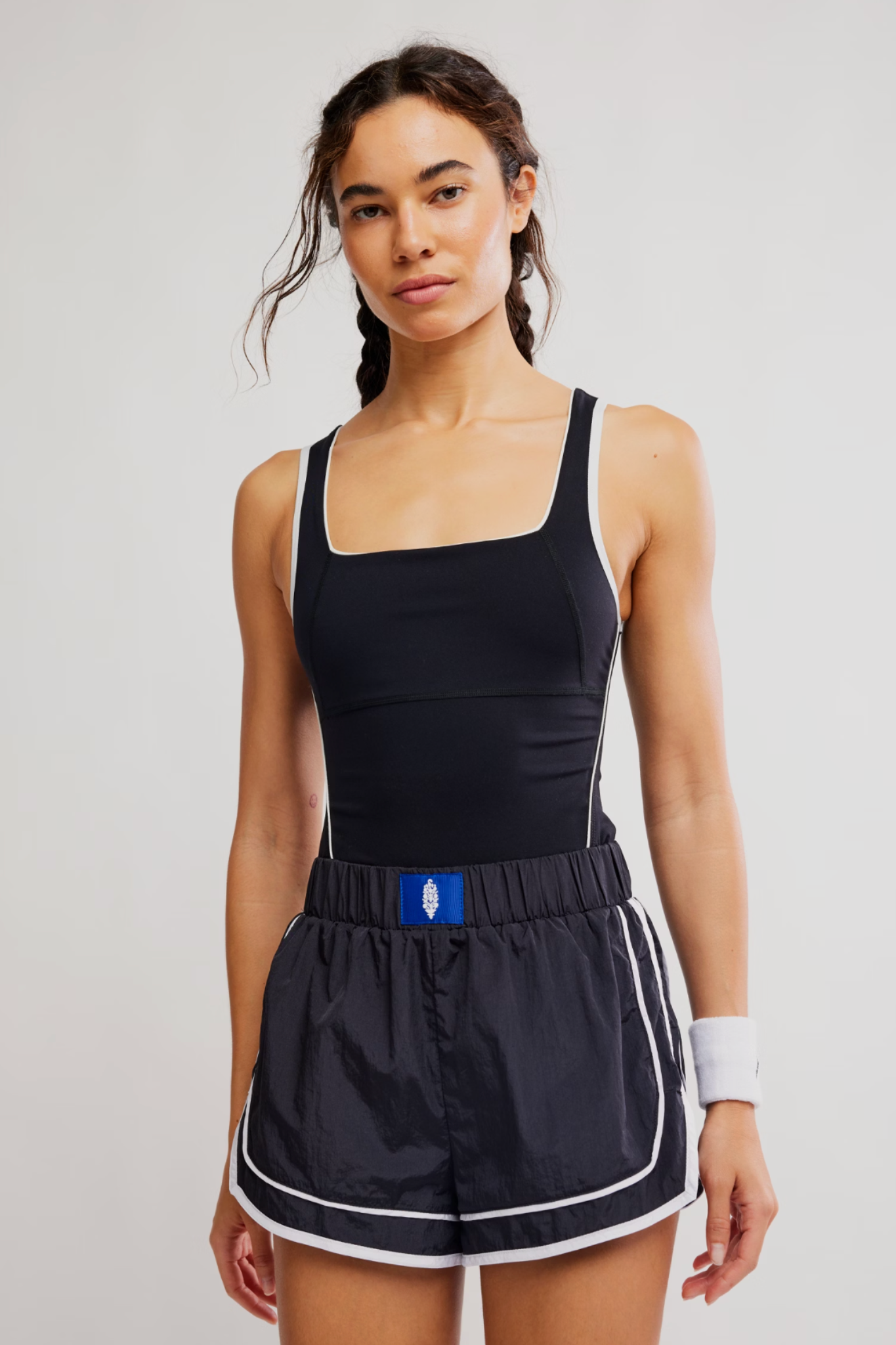 Free People Movement: Varsity Blues Runsie in Black Combo