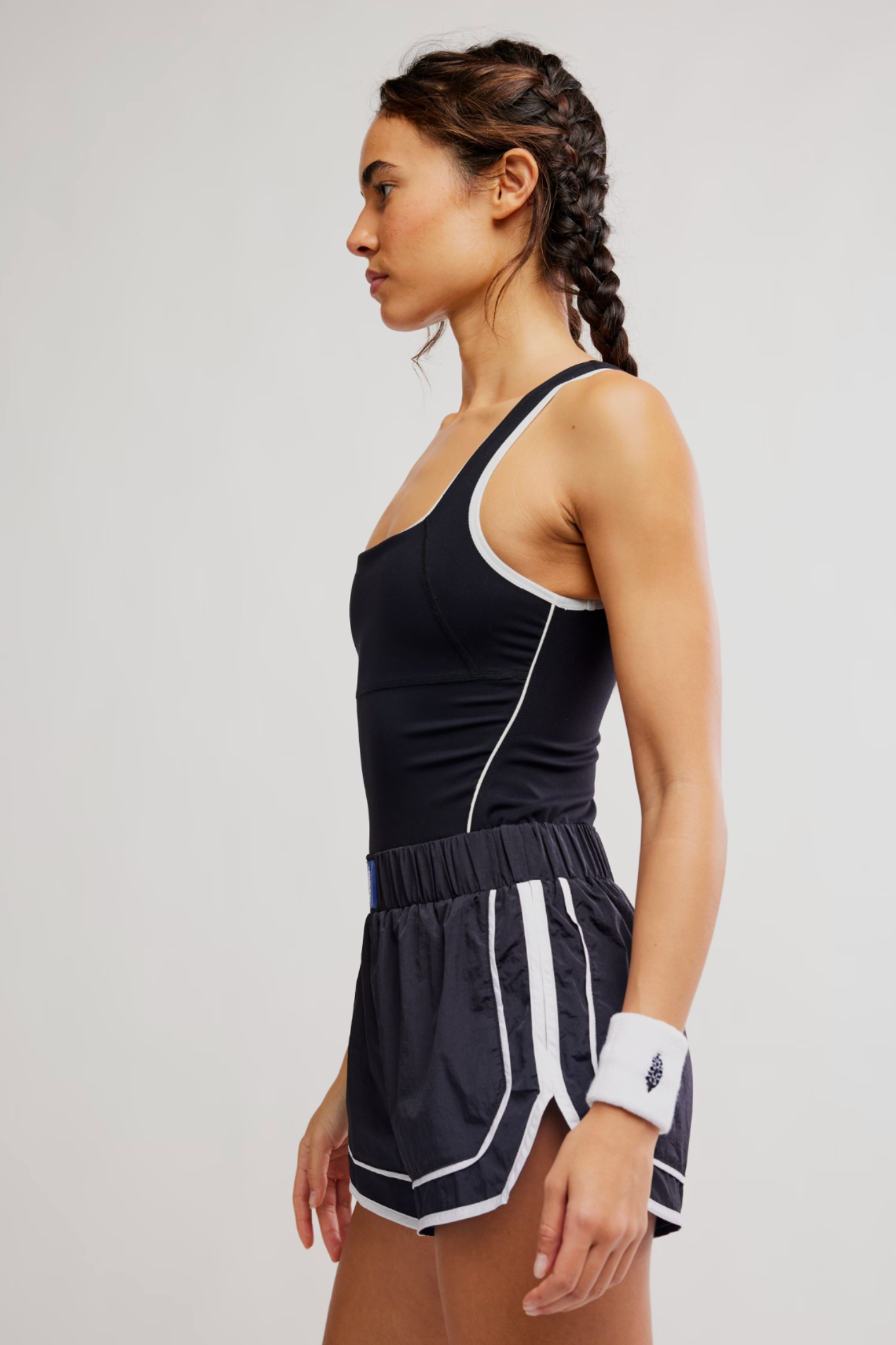 Free People Movement: Varsity Blues Runsie in Black Combo