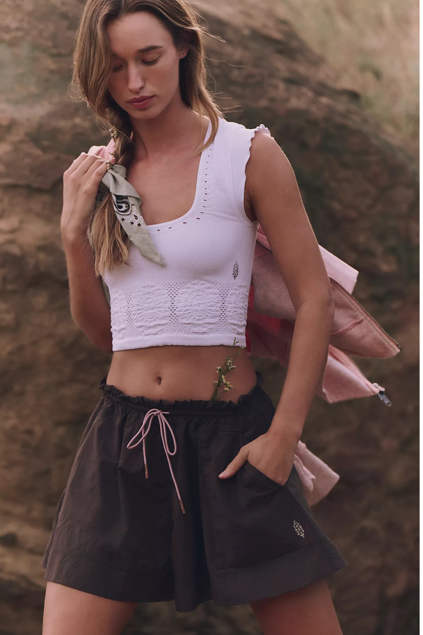 Free People Movement: Horizon Short in Chocolate