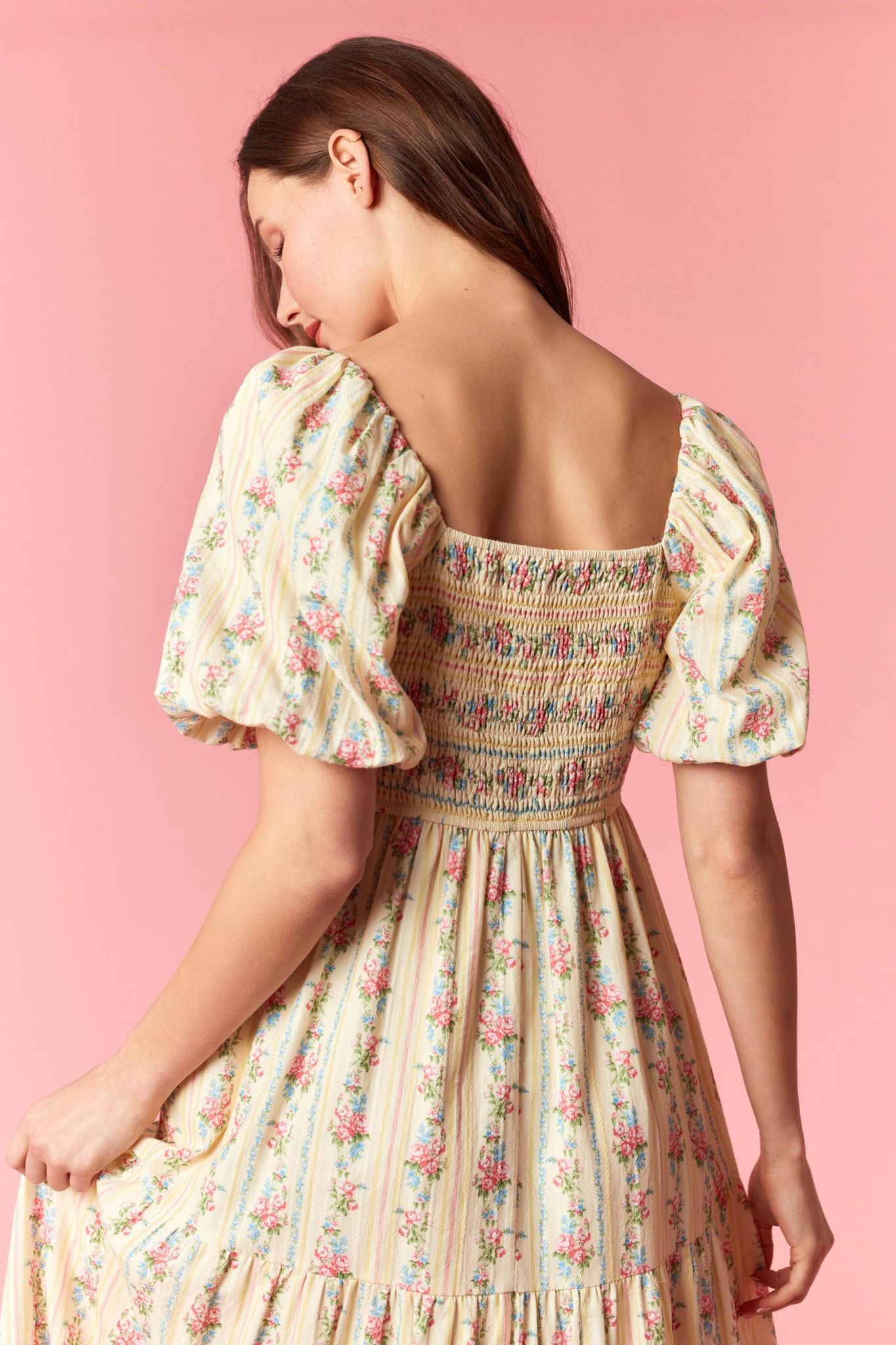 peach love cream dress PEACH LOVE CREAM California Dress Sz S Orange 3/4 Sleeves Lined