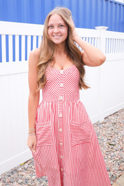 Zoe and Claire: Sleeveless Stripe Dress