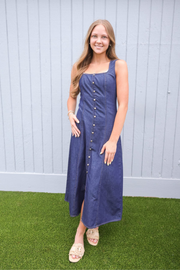 Zoe and Claire: Sleeveless button down dress