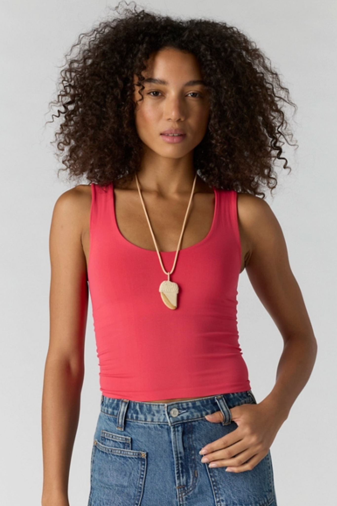 Free People: Clean Lines Muscle Cami in Tart Berry