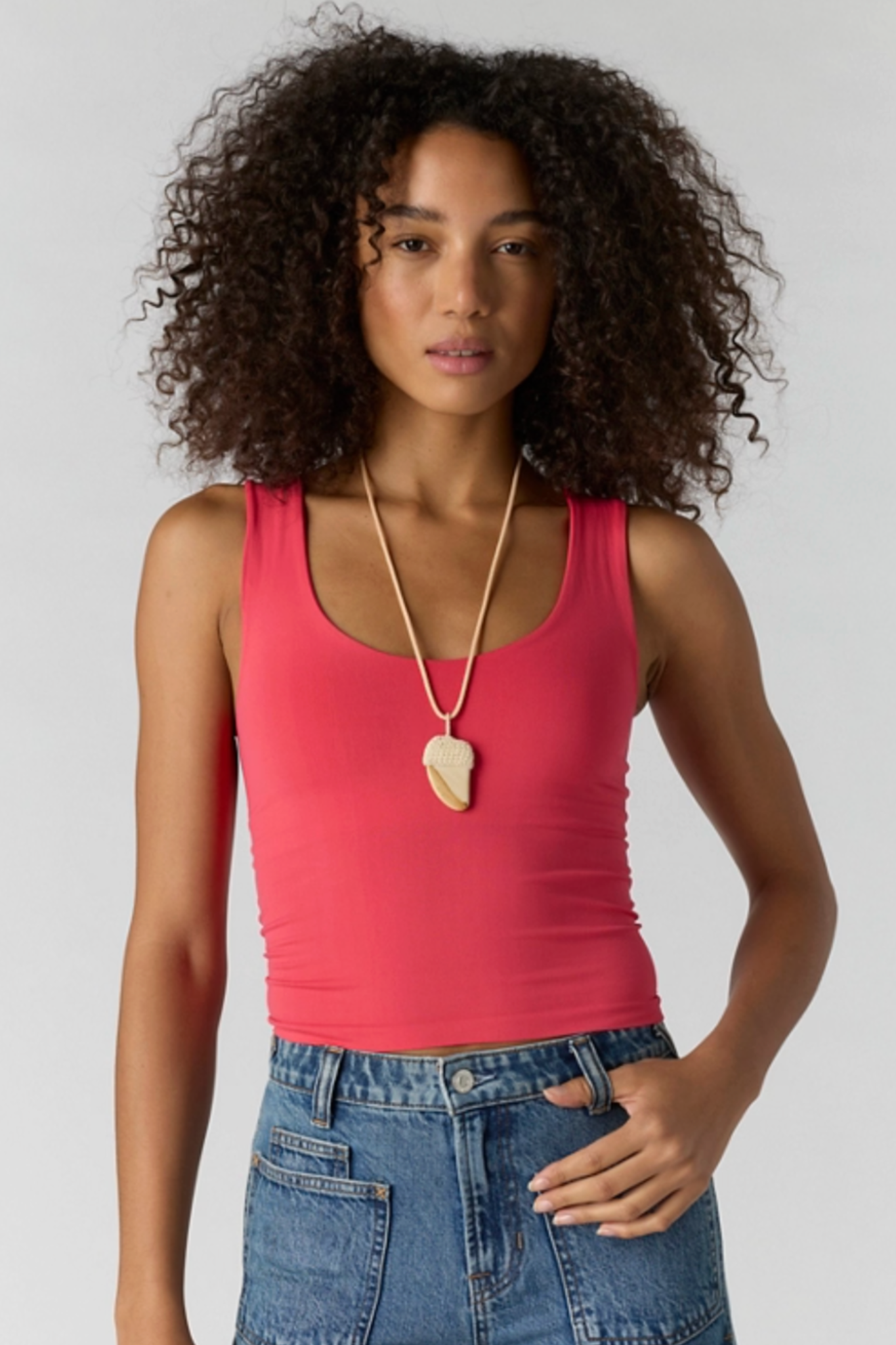 Free People: Clean Lines Muscle Cami in Tart Berry