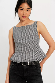 Free People: Sunfaded Top in Black and White Combo