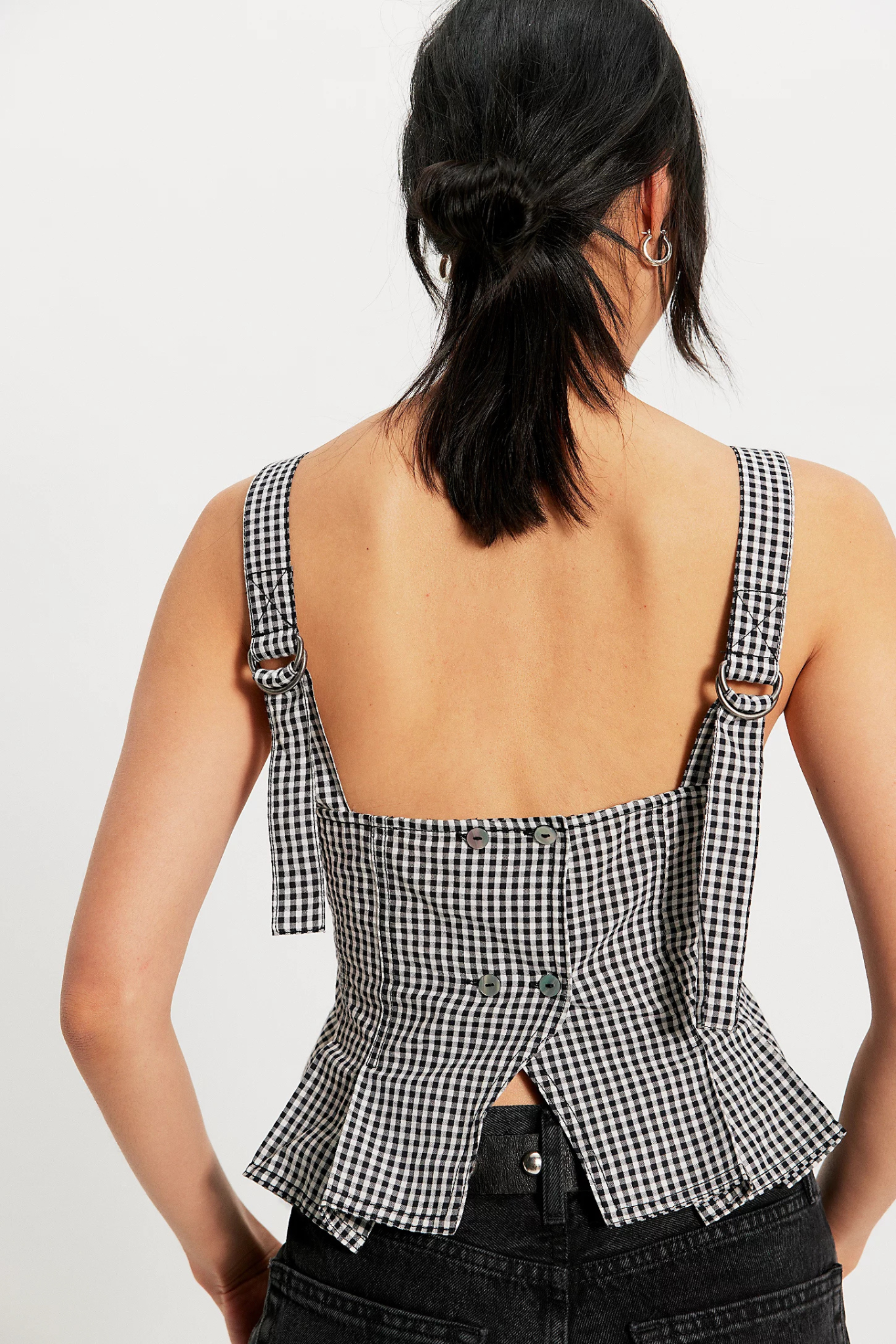 Free People: Sunfaded Top in Black and White Combo