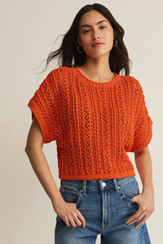 Z Supply: Ballast Crochet Top in Tiger Lily