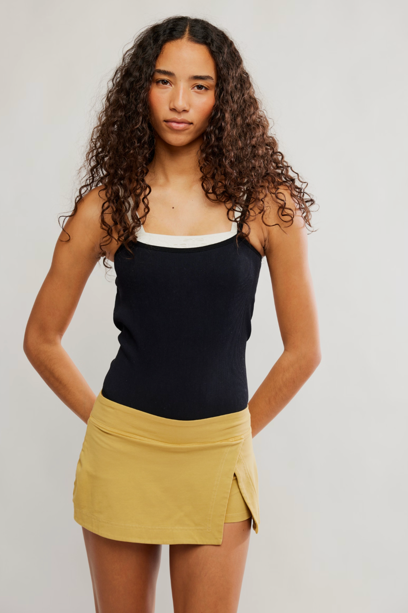 Free People Movement: Hot Shot Mini Skort in Dried Palm