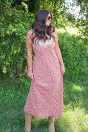 Z Supply: Emela Iris Floral Midi Dress in Chili Pepper