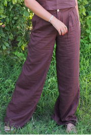 Z Supply: Magnolia Linen Pant in Chocolate Cherry