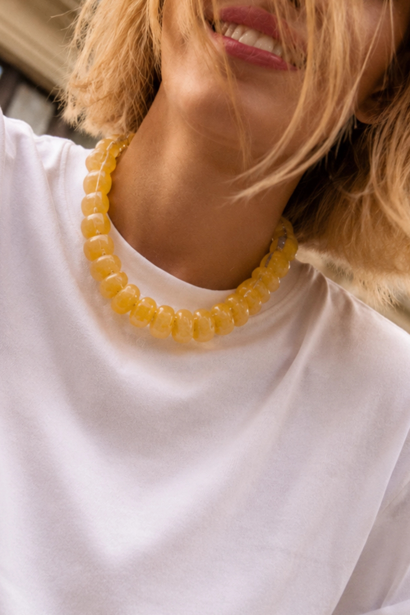 chunky beaded necklace at jcole shoes tulsa